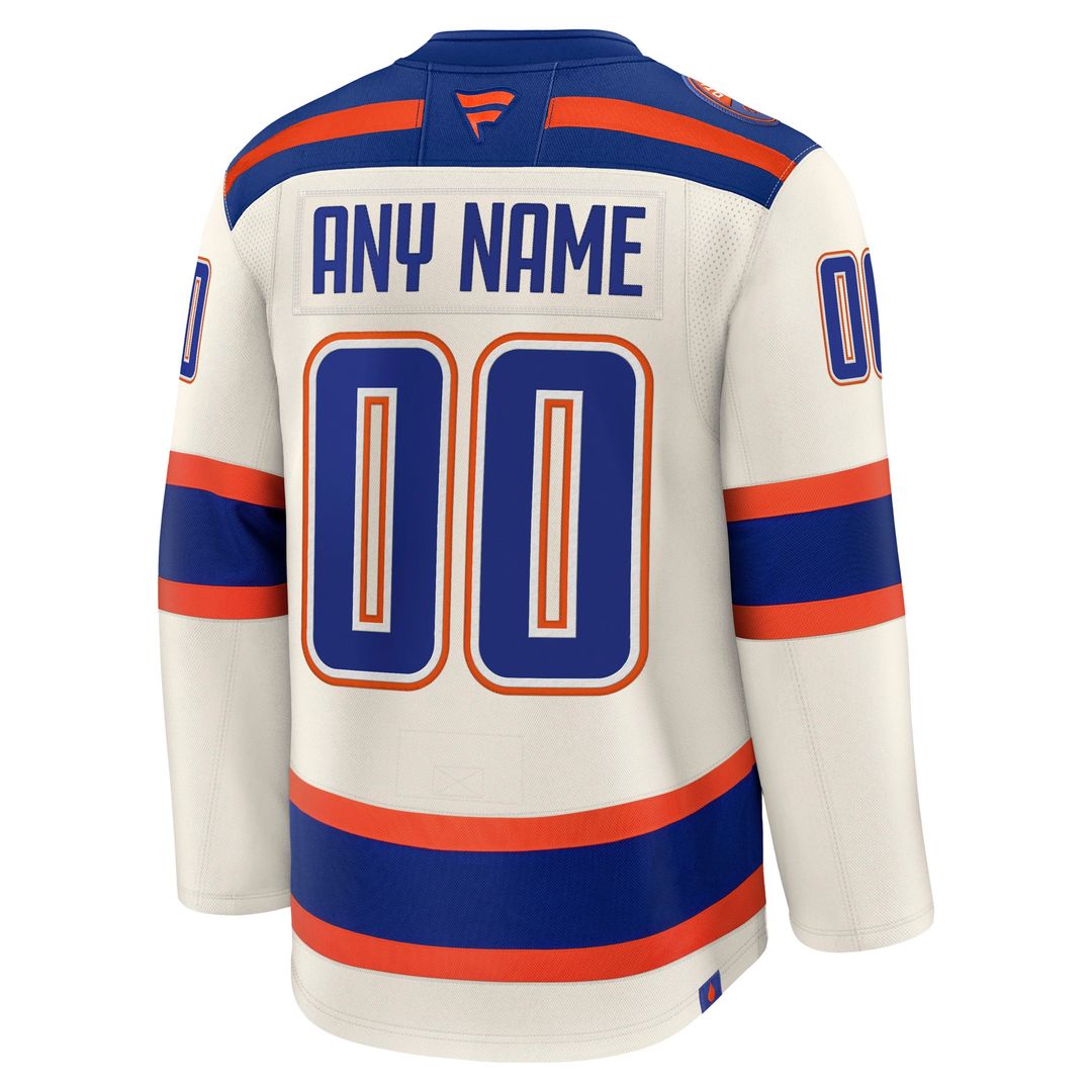 Edmonton Oilers Fanatics Alternate Premium Custom Jersey - Light Beige
