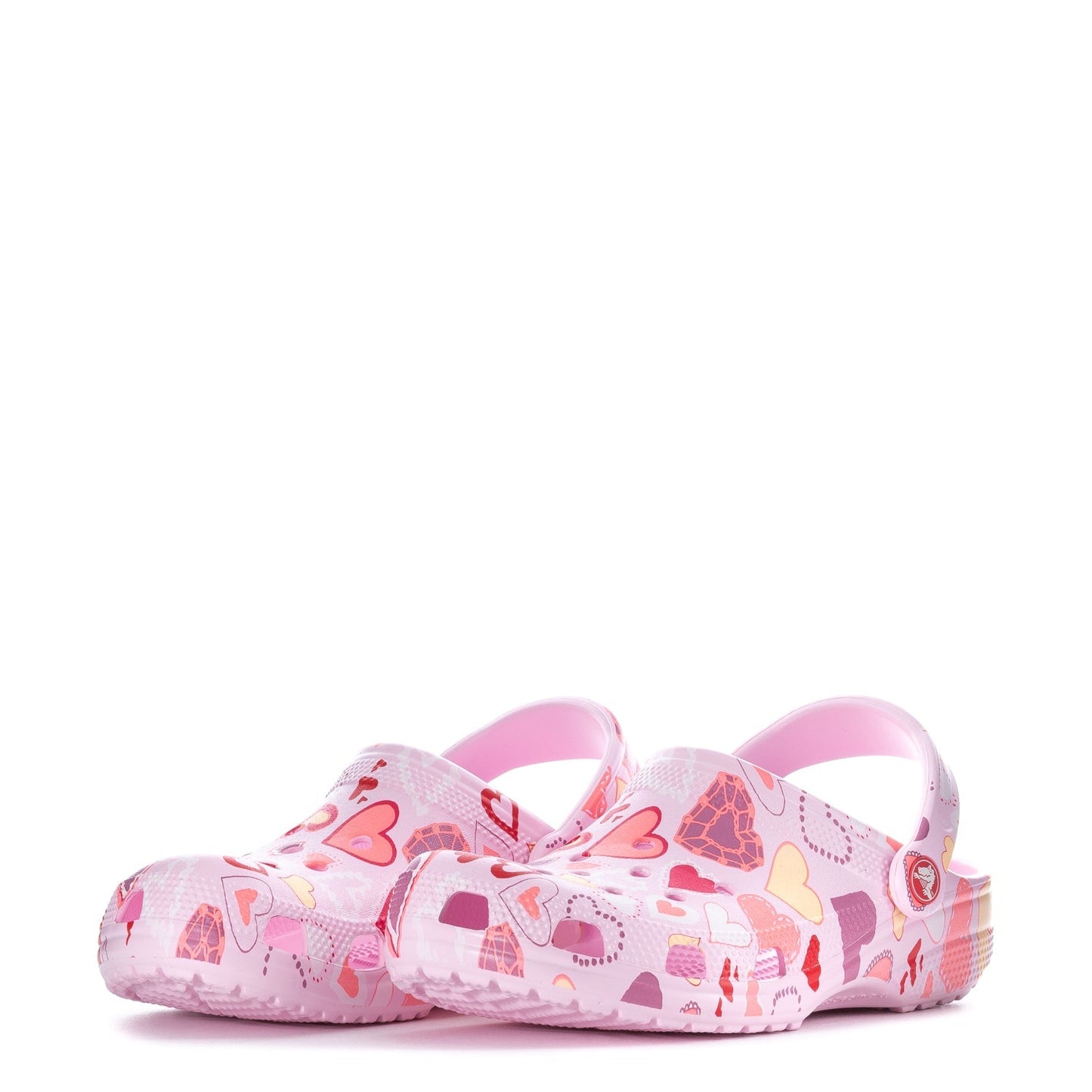 Crocs Women's Valentine's Day Classic Clog - Pink Milk / Raspberry / Heart Print