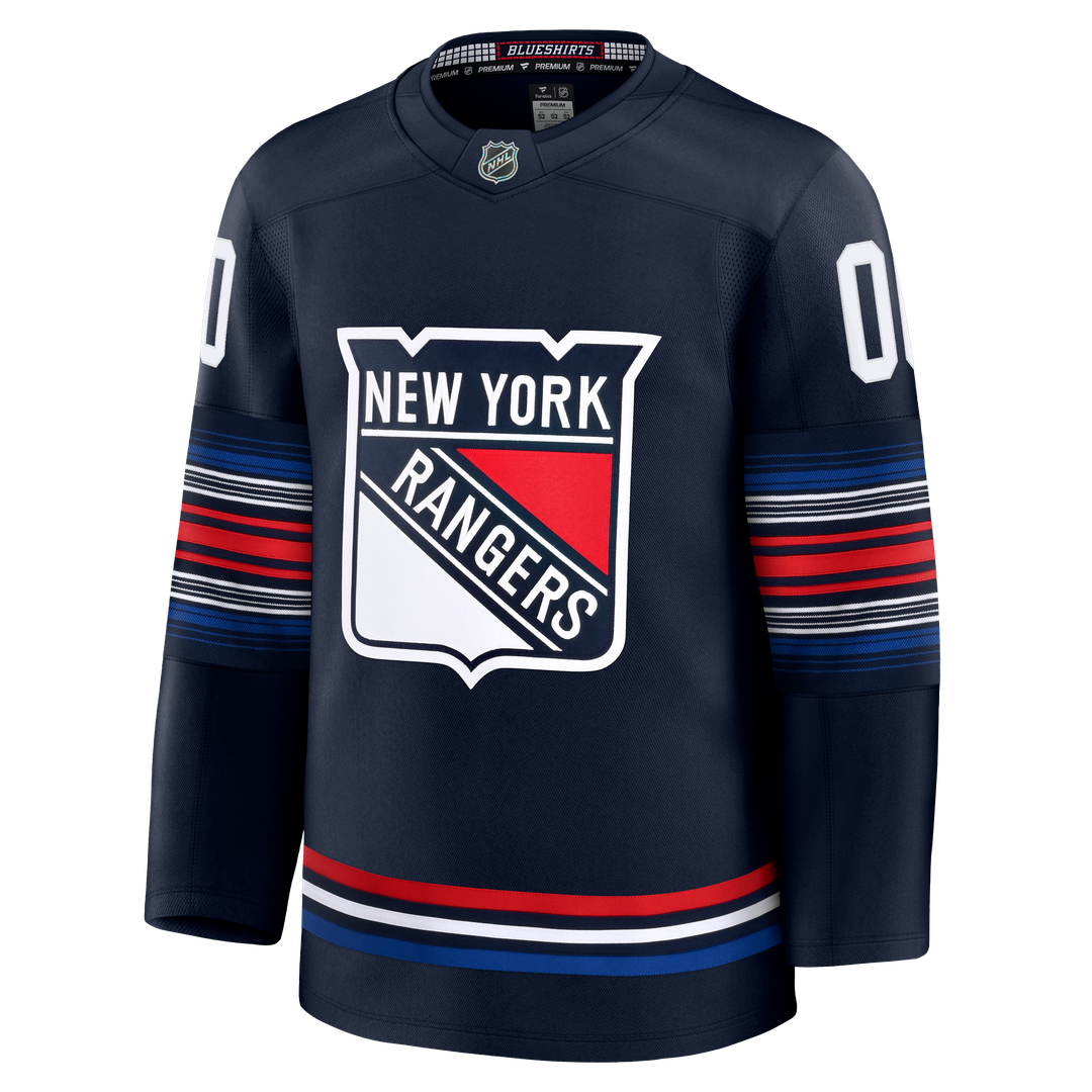 New York Rangers Fanatics Home Premium Custom Jersey - Royal