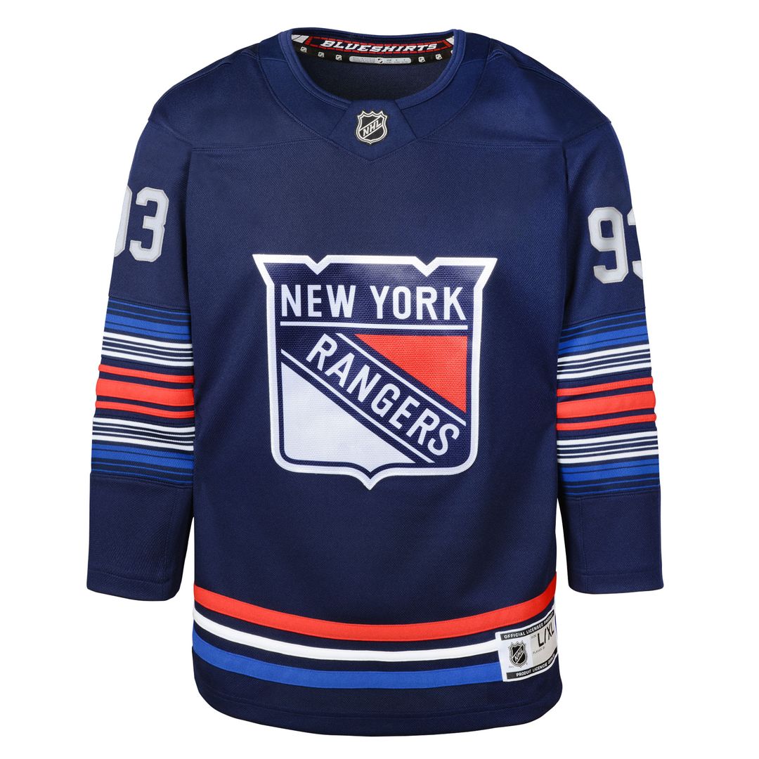 Mika Zibanejad New York Rangers Youth Home Premier Player Jersey - Blue