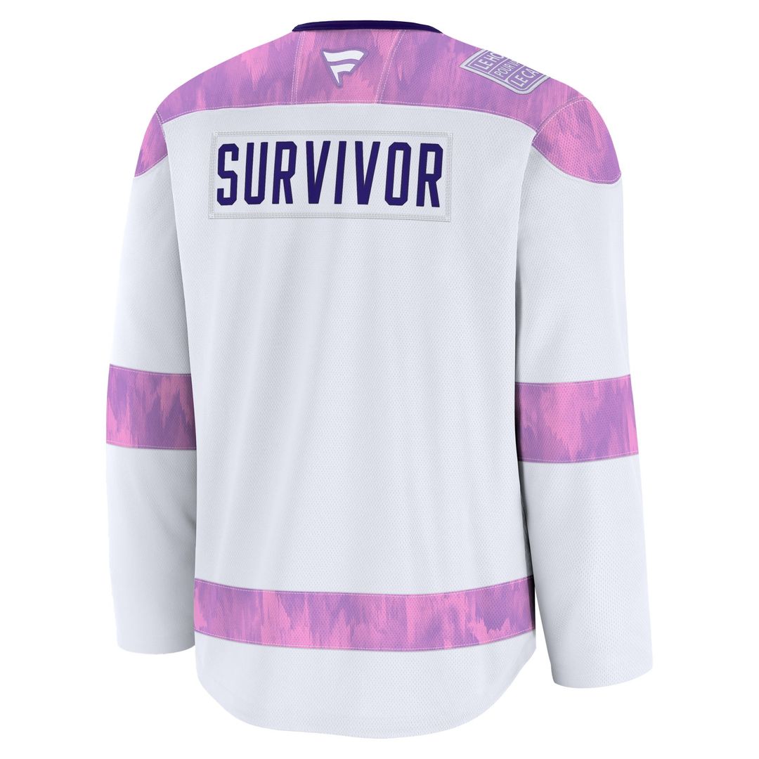 Boston Bruins Fanatics Hockey Fights Cancer Survivor Practice Jersey - White