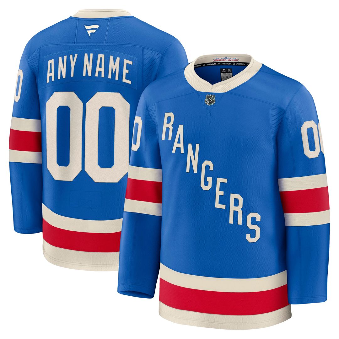 New York Rangers Fanatics Home Premium Custom Jersey - Royal